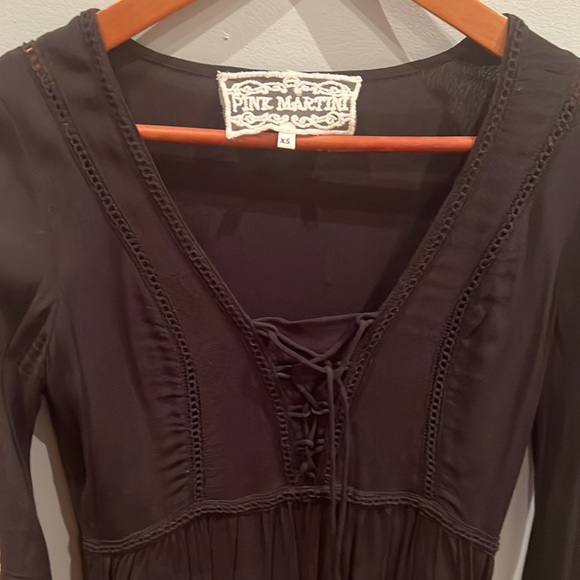 Pink Martini black embroidered xs dress - Picture 2 of 4
